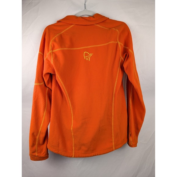 Norrona Lofoten Warm1 Orange Fleece Jacket Womens M Full Zip Running Hiking - Picture 9 of 11